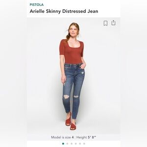 NWT Pistola Indigo Arielle Skinny Distressed Jeans Size 29/8 Regular